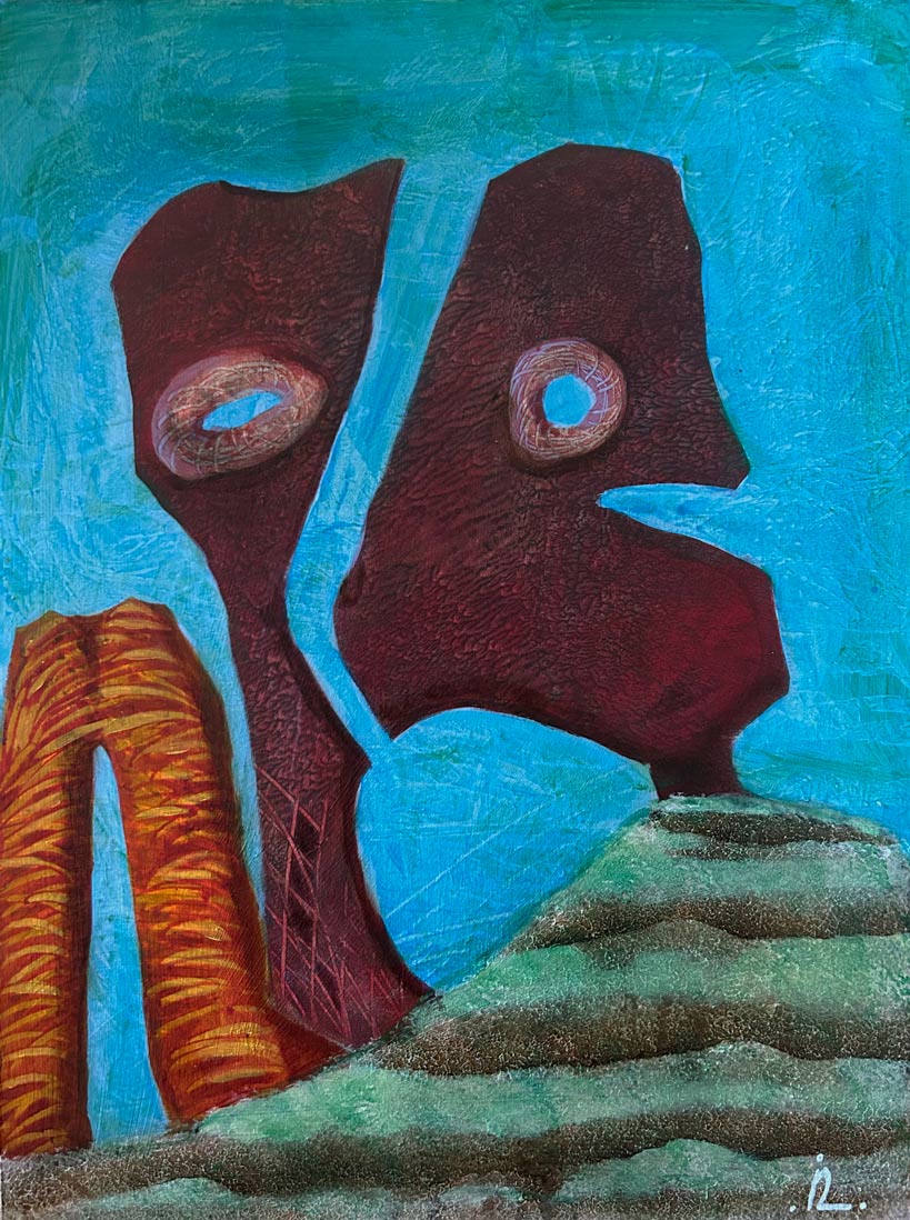 2023-23. De Premier. <br>40x30 cm. Acryl op hardboard. </br>